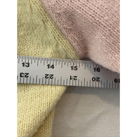 SO Short Sleeve Sweater Button Front Yellow Purple Blue Pink Green Size Small - Picture 5 of 9